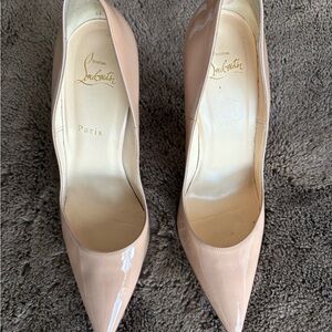 Christian Louboutin Blush Patent Leather Pointed-Toe Pumps